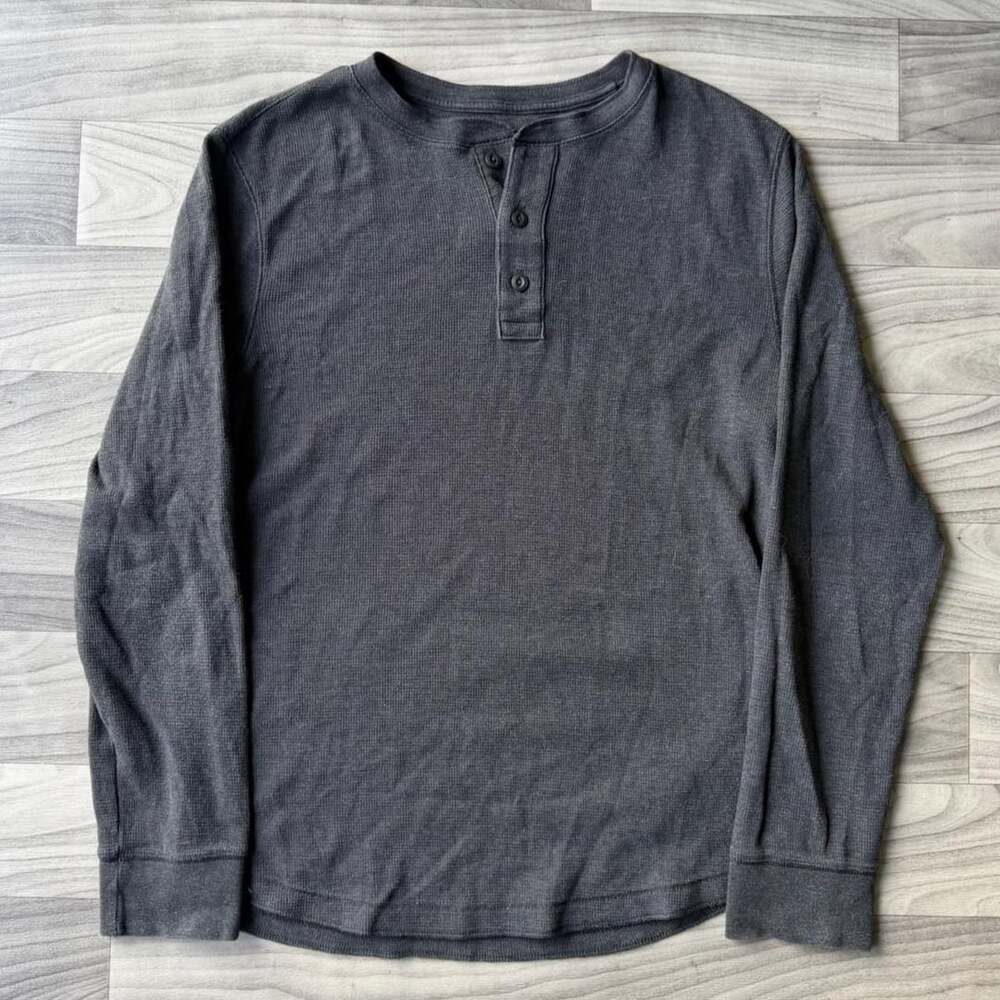 Sonoma Life + Style Thermal Henley Size M Dark Grey